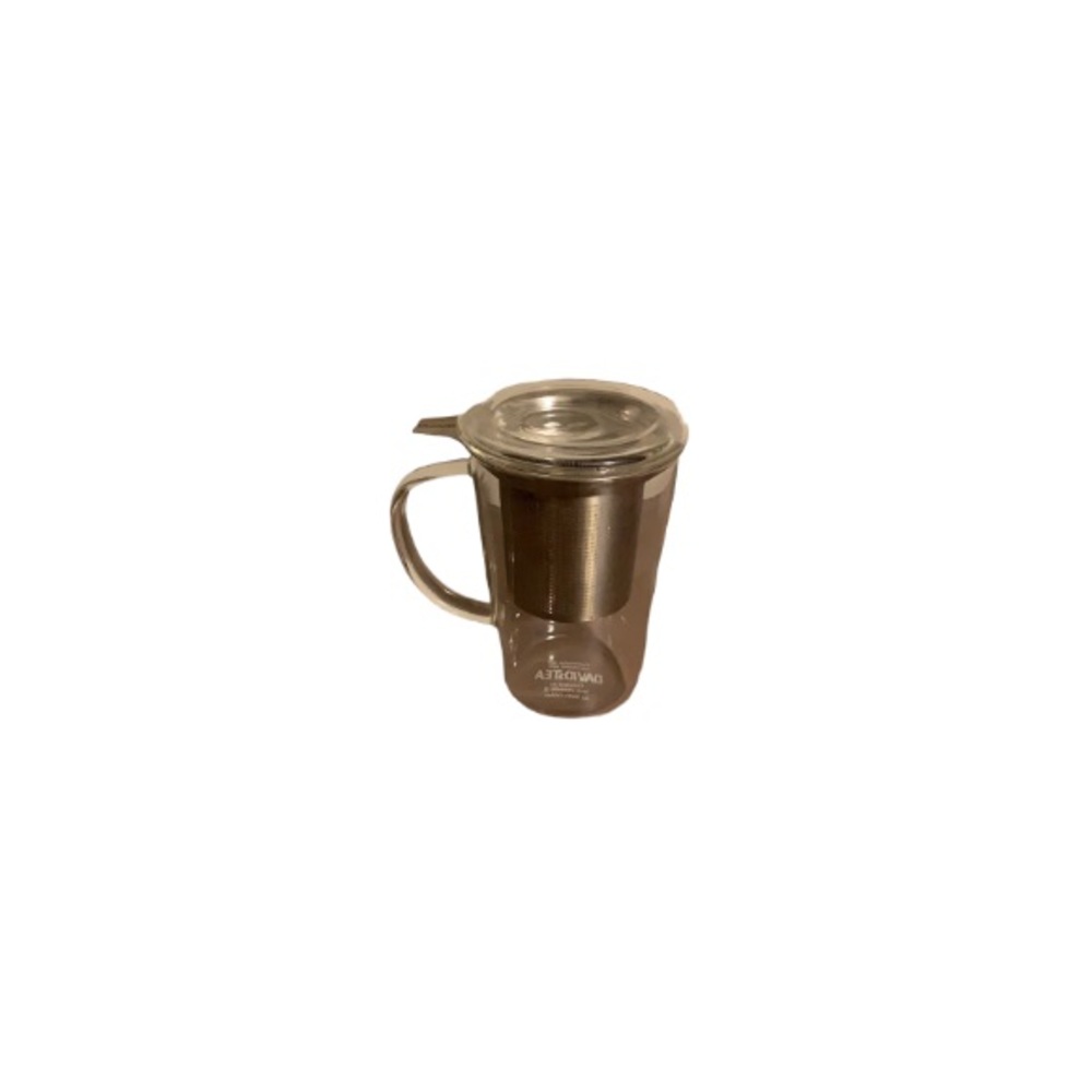 David’s Tea Clear Mug with Strainer and Lid